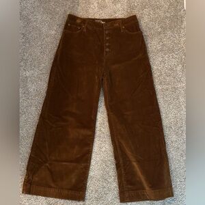 Time and True Brown Corduroy Wide-Leg Pants size 8